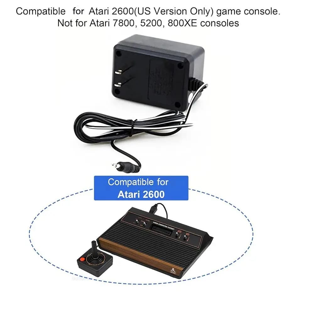 Accessories Gaming Power Supply Travel Charging AC Adapter Durable US Plug Game Console Charger for Atari 2600