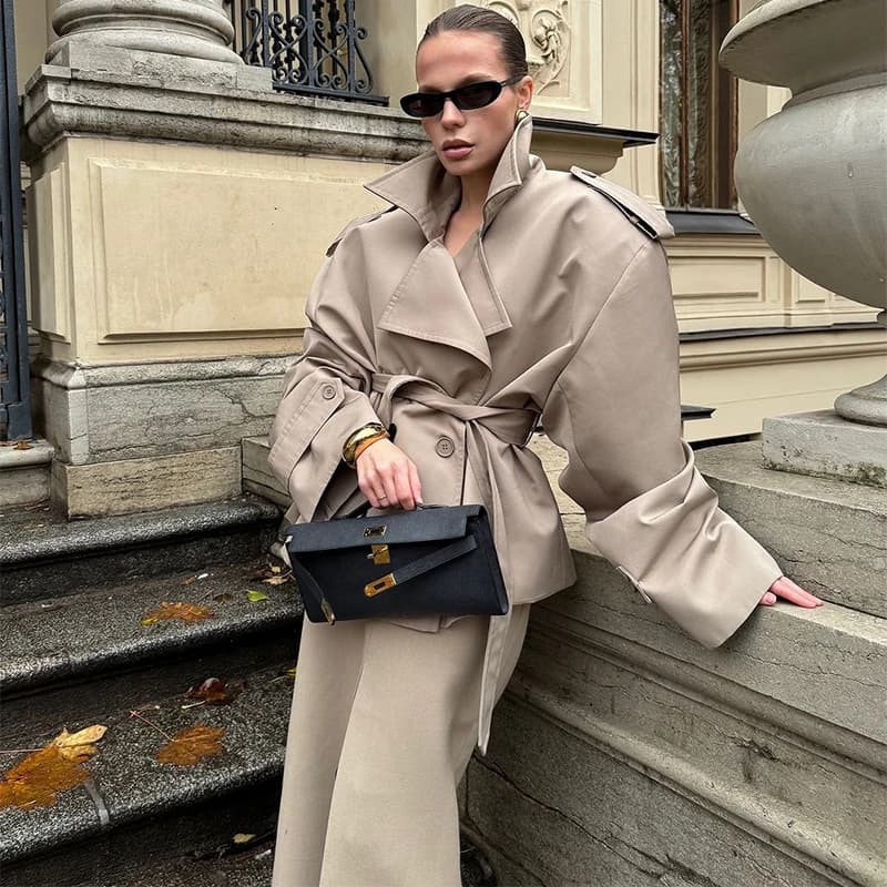Women's Double Breasted Casual Blazer Jacket