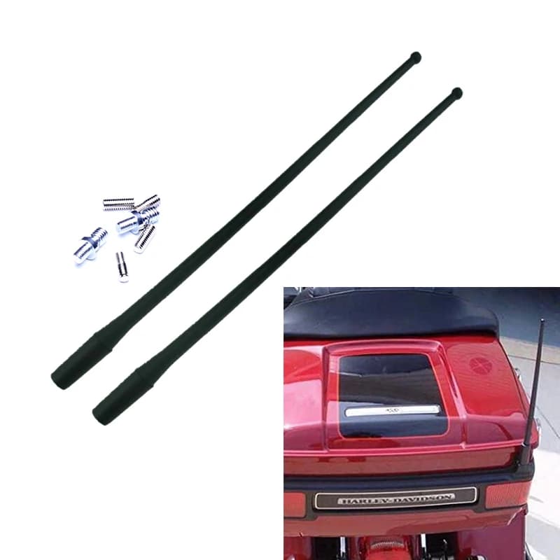 Electra Road Tour Ultra Classic (Pack of 2) Antenna Flexible Rubber AM/FM for 1989-2017 Harley Davidson