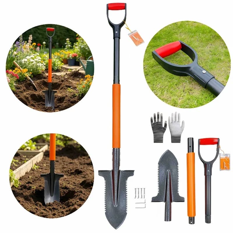 Stainless Steel Garden Spade with Removable Handle