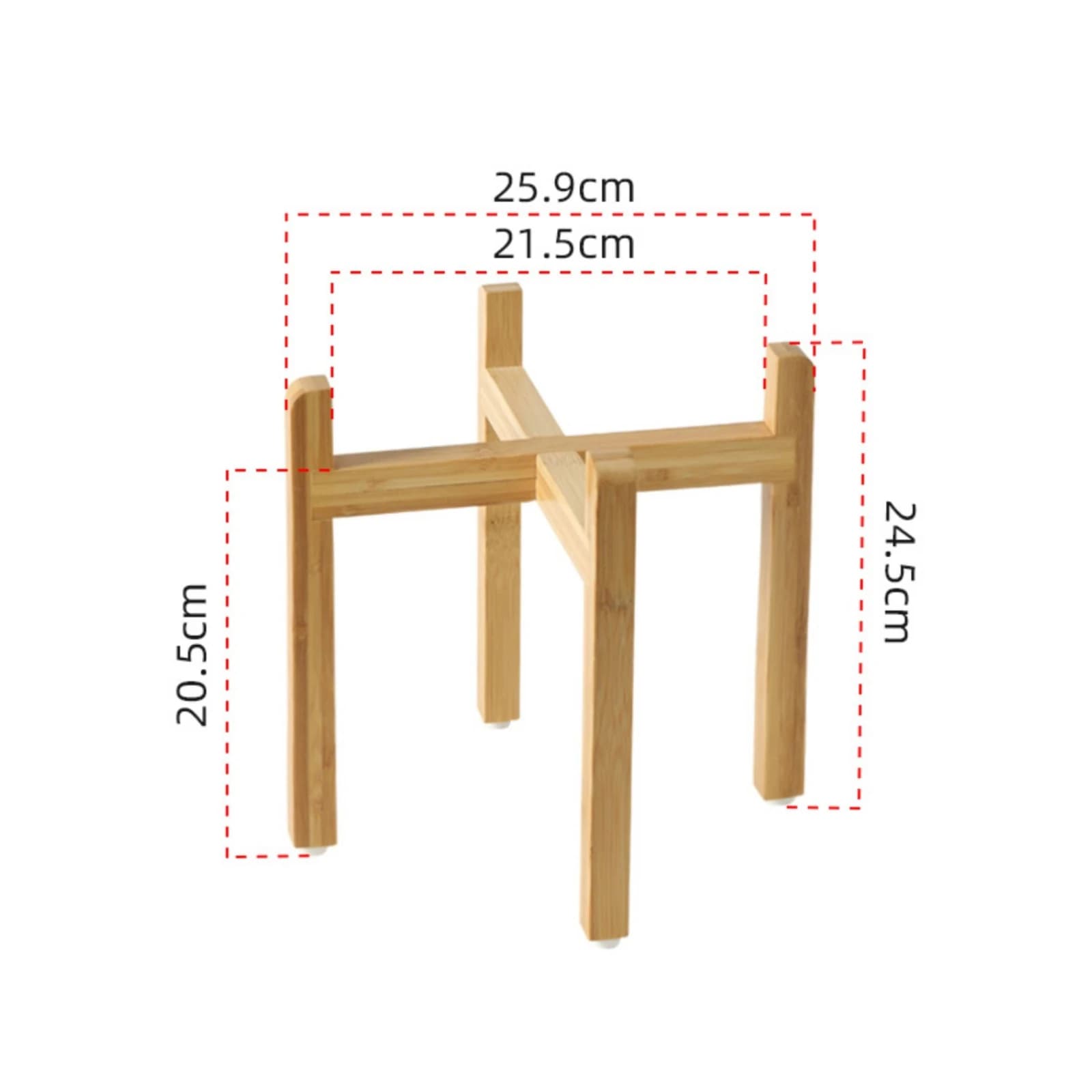 Cross-Brace Wooden Pet Bowl Stand