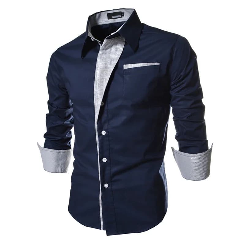 Men's Slim-Fit Long Sleeve Business Shirt