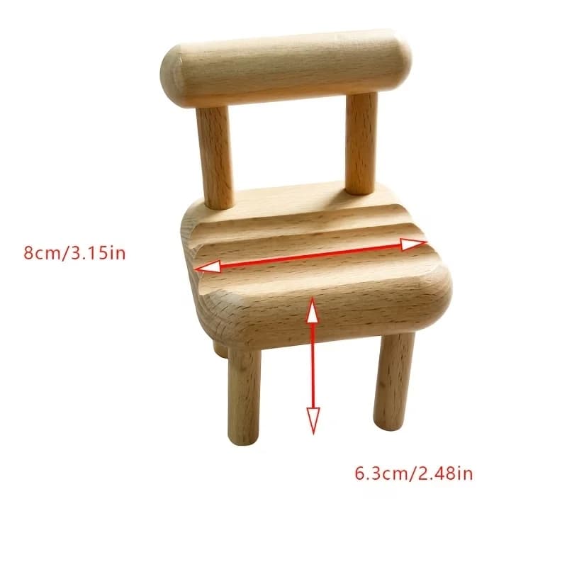 A chair-shaped mobile phone stand with three slots for stable support, suitable for large, medium and small-sized mobile phones