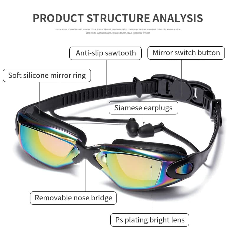 Swimming Goggles with Ear Plugs