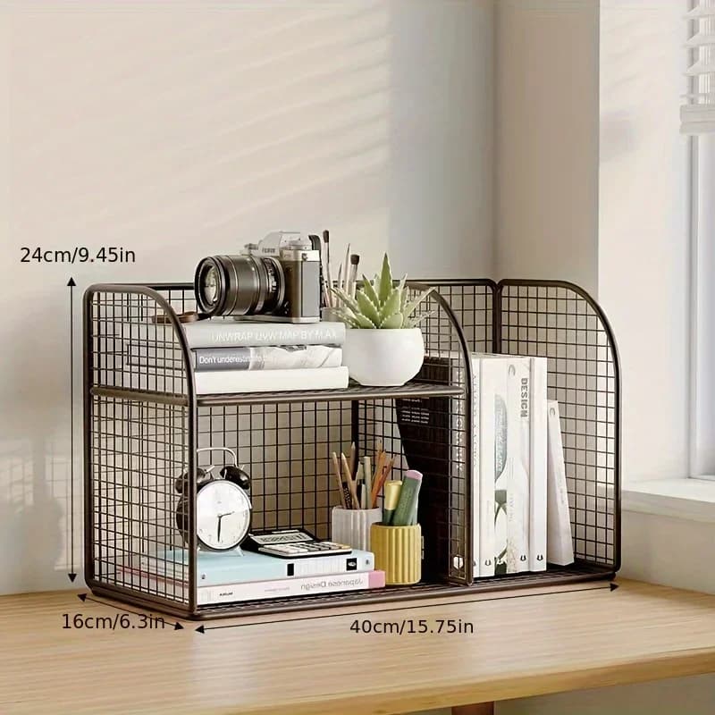 Desktop Bookshelf Tiered Desk Organizer