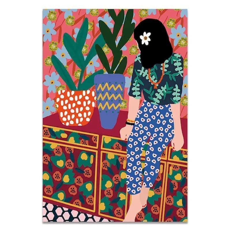 Paint By Numbers Potted Plant Landscape Canvas
