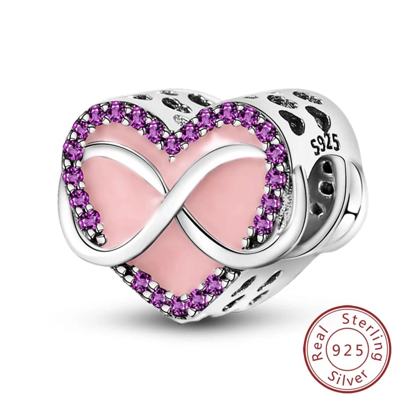 Pink Sterling Silver Charm Pendant