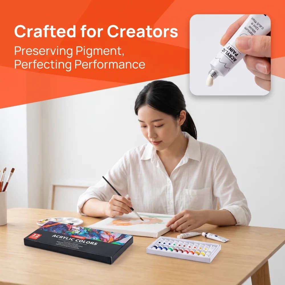 Acrylic Paint Set for Canvas, Wood & Ceramics
