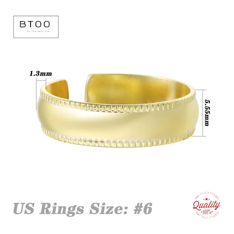 Gold Filled Milgrain Open Cuff Band