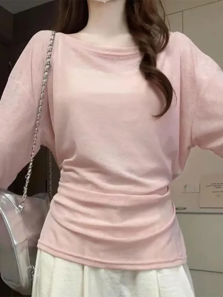 See Through Long Sleeve Oversize T Shirt