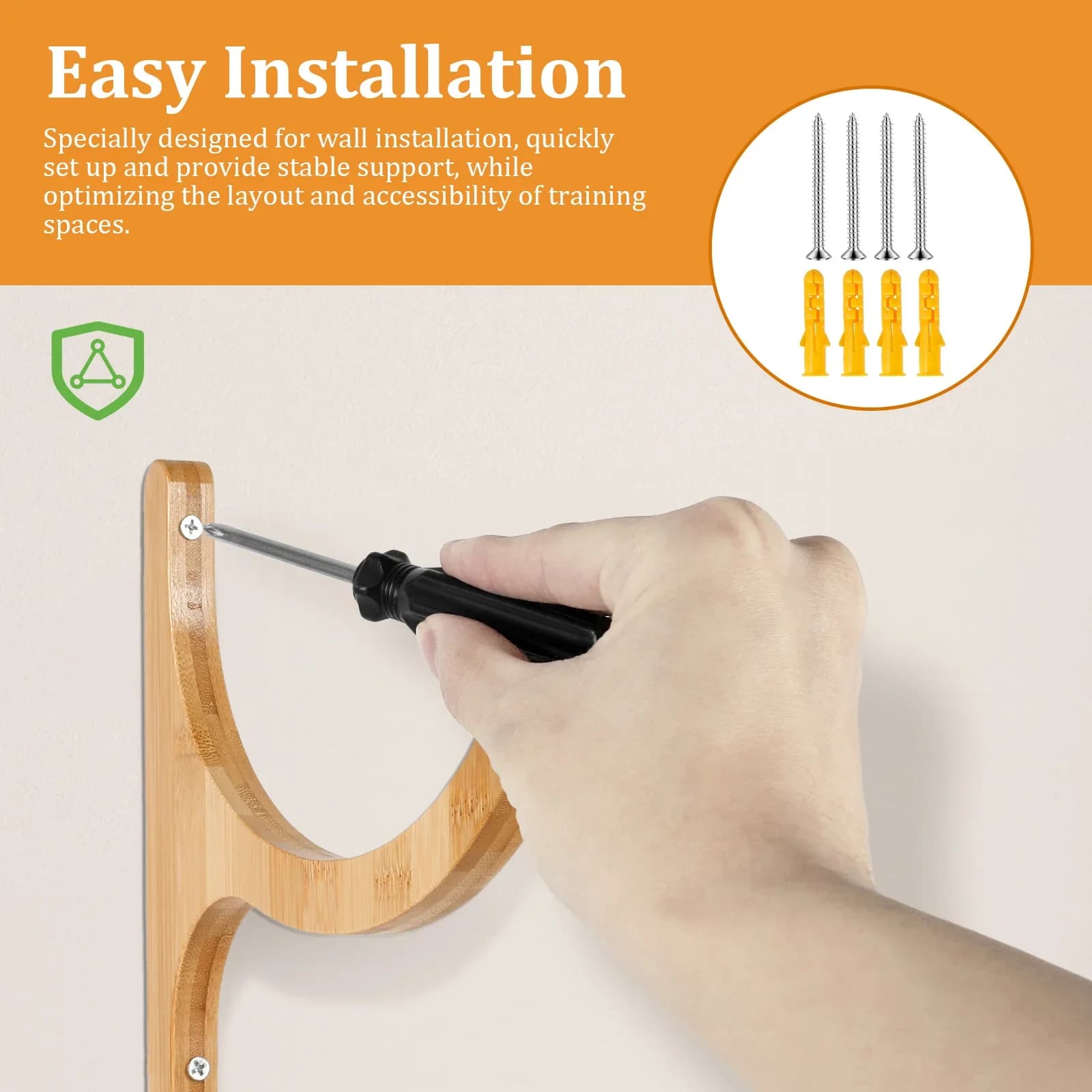 Wood Yoga Mat Wall Mount Rack