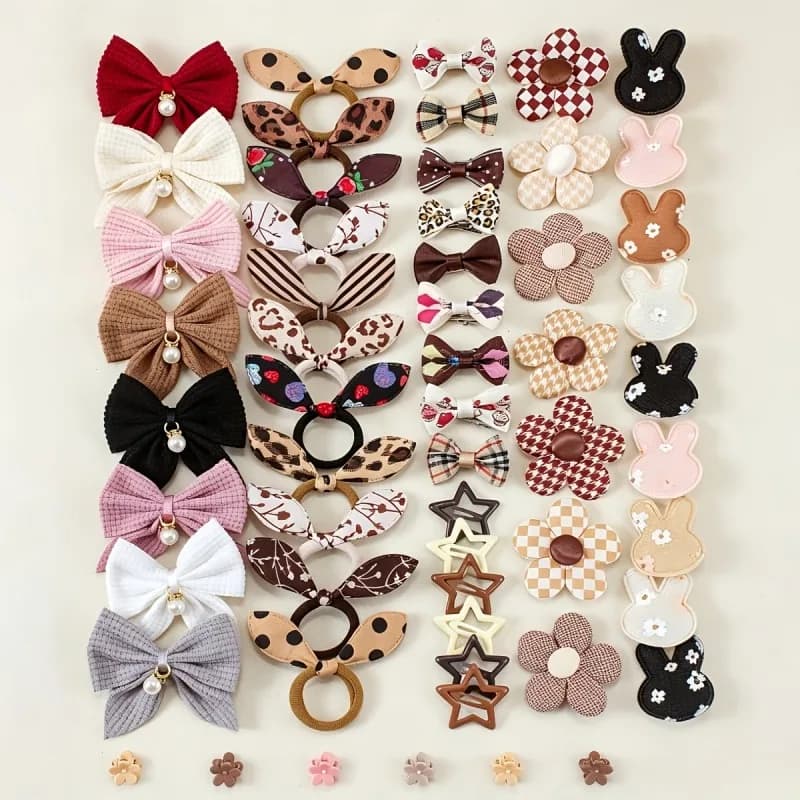 Leopard Print Hair Clips Set, 126 Pieces