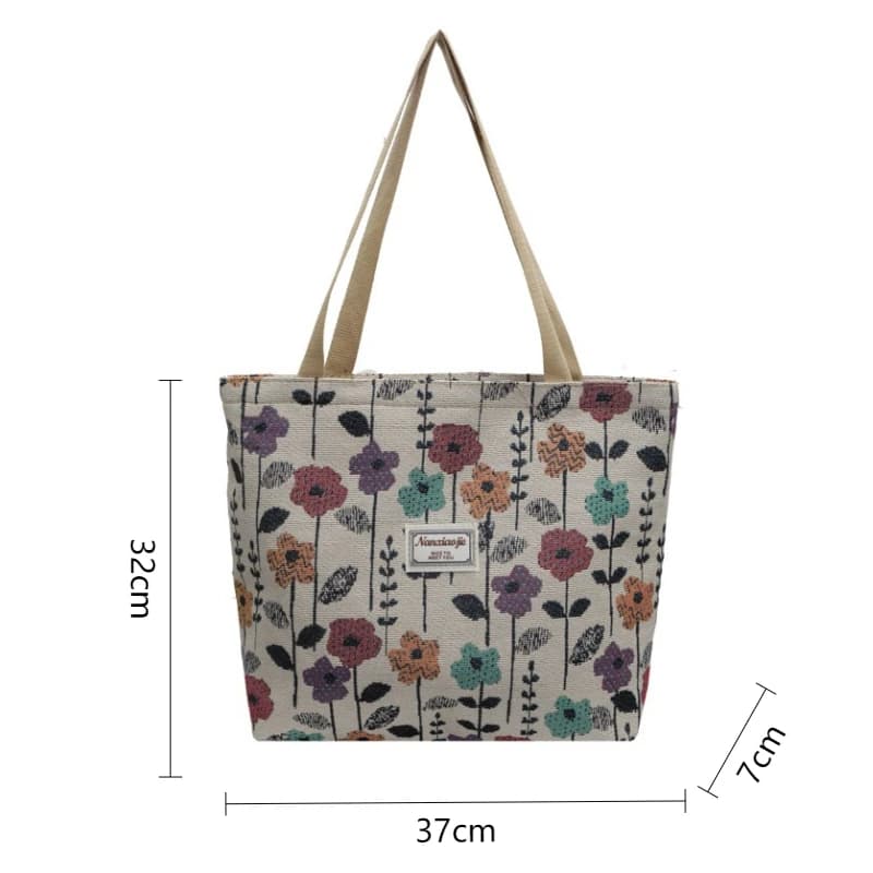 Women's Canvas Tote Bag with Zipper