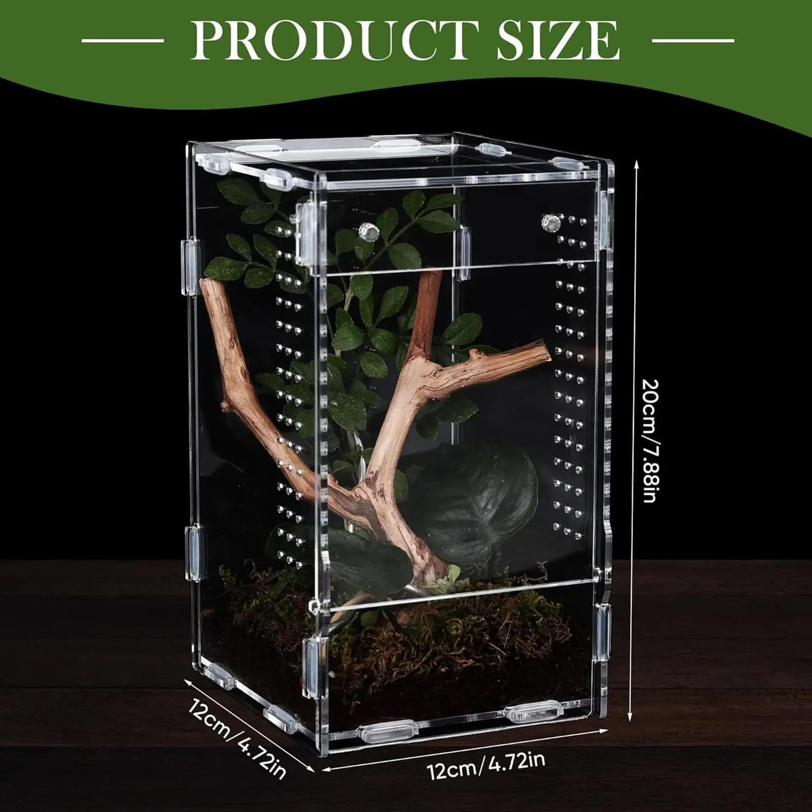 Acrylic Reptile Terrarium Enclosure Habitat