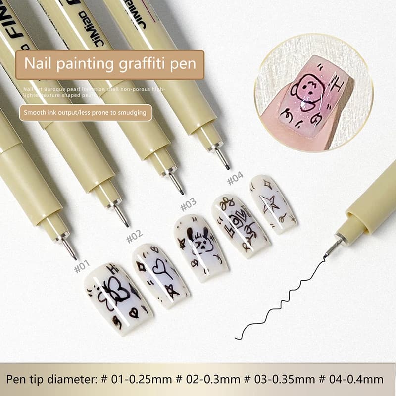 Nail Art Graffiti Line Pen Gel Painting Waterproof Wire Drawing Pen Detail Sketching Pen Nail Design Tools
