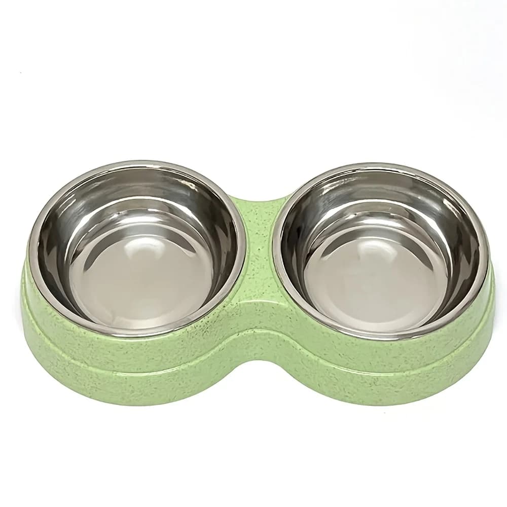 Stainless Steel Dual Pet Food and Water Bowls