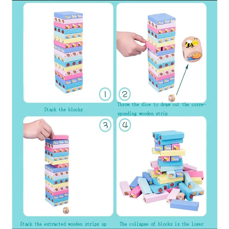 Wooden Stacking Blocks Strategy Game