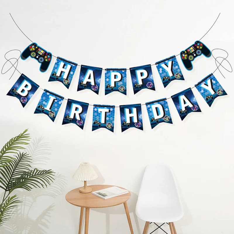 Game Team Anniversary Party Banner Pennants