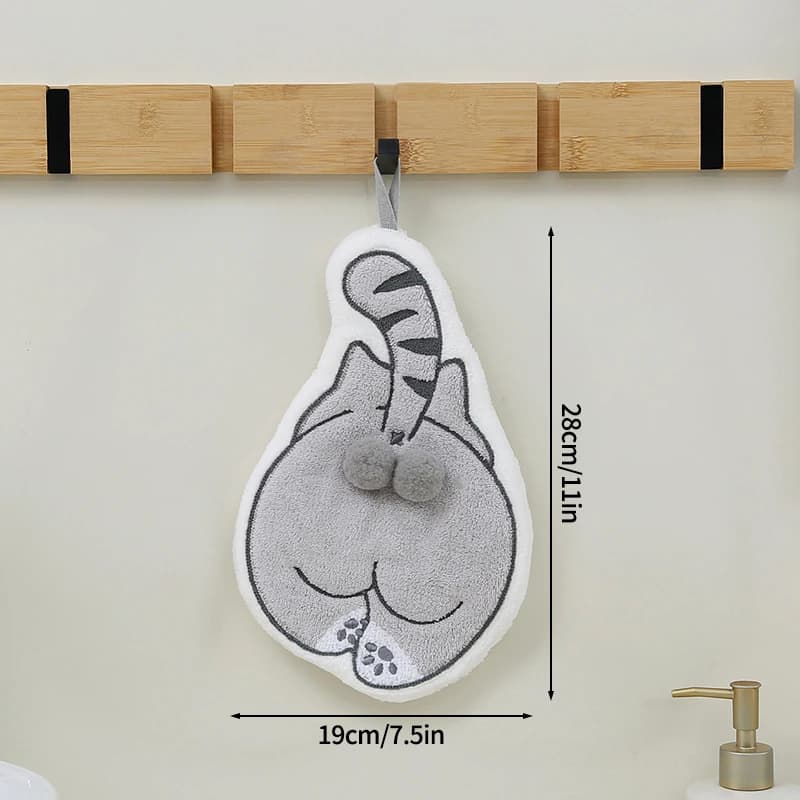 Cute Cat Cartoon Hand Towel