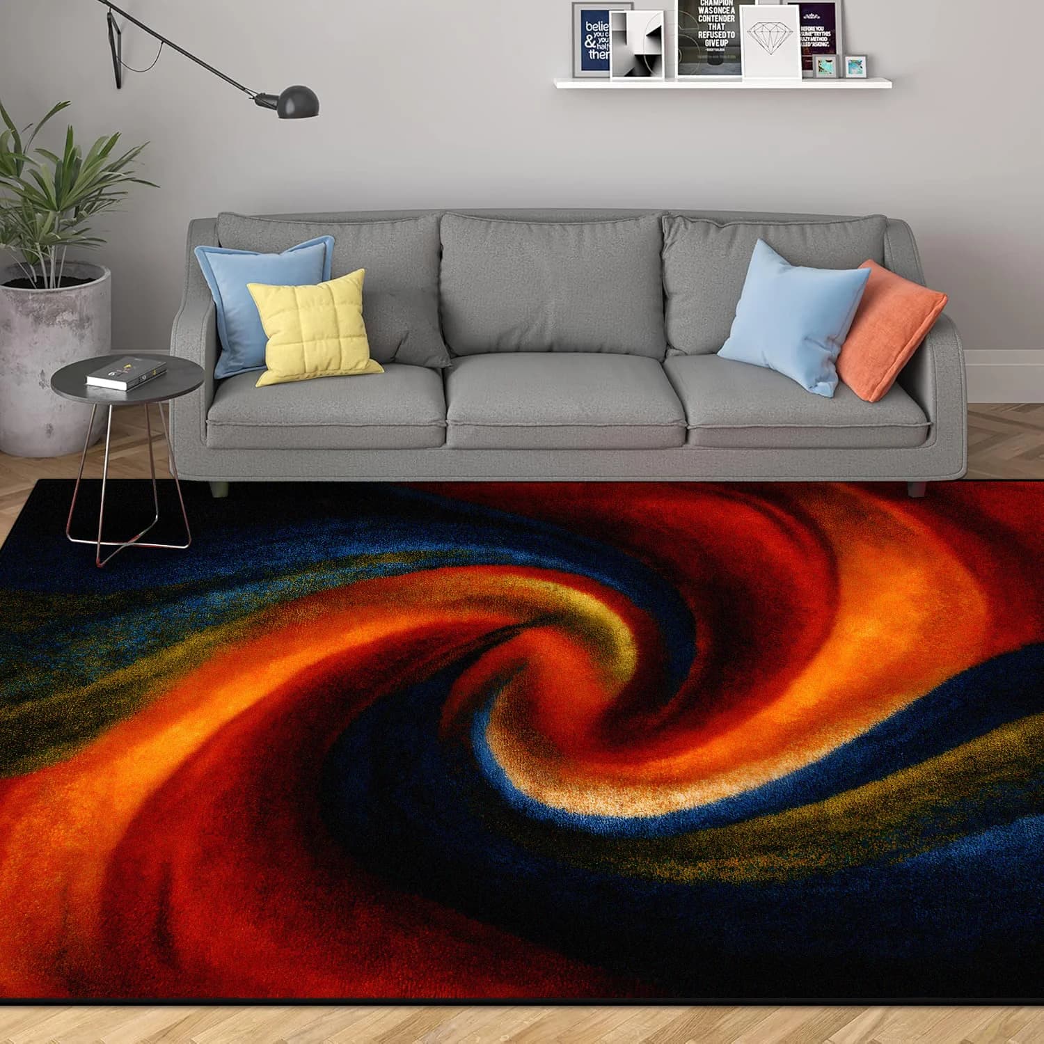 Modern Geometric Area Rug with Non-Slip Base