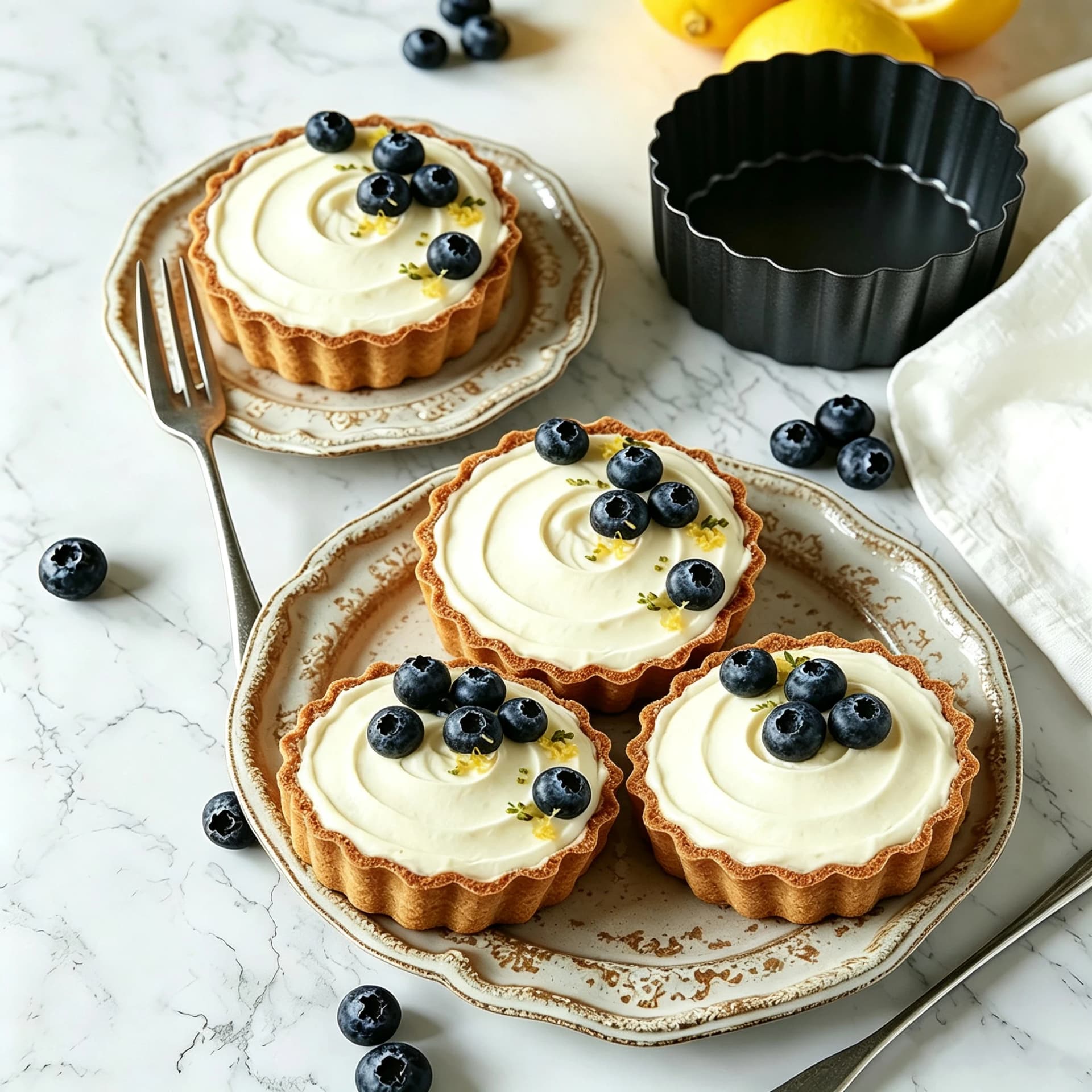 Mini Tart Pans with Deep Fixed Bottom