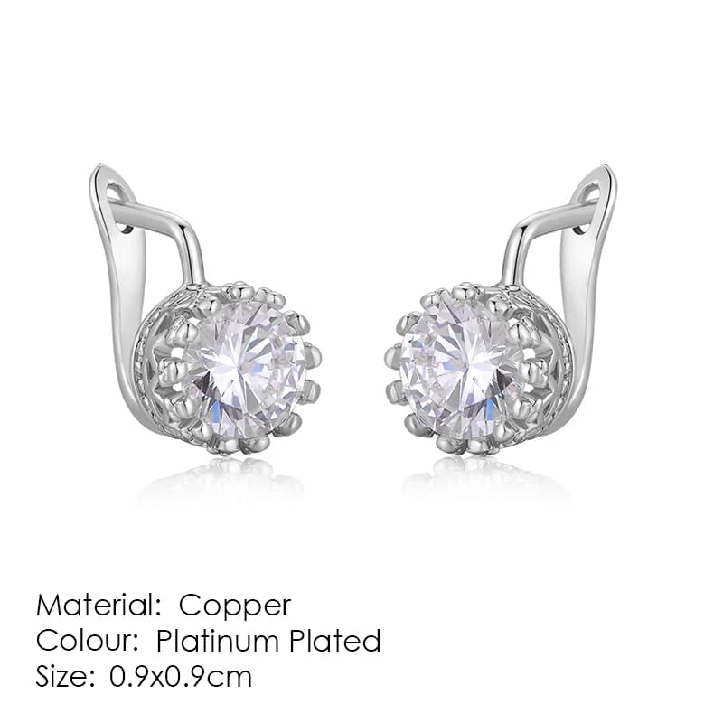Classic Six-Claw Cubic Zirconia Stud Earrings