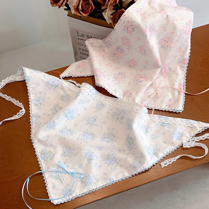 Women's Lace Floral Hair Bow Scarf