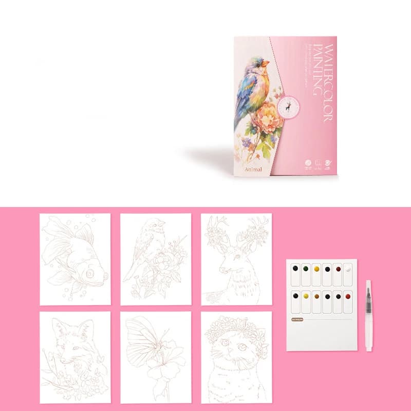 Watercolor Painting Set With Paper and Pen