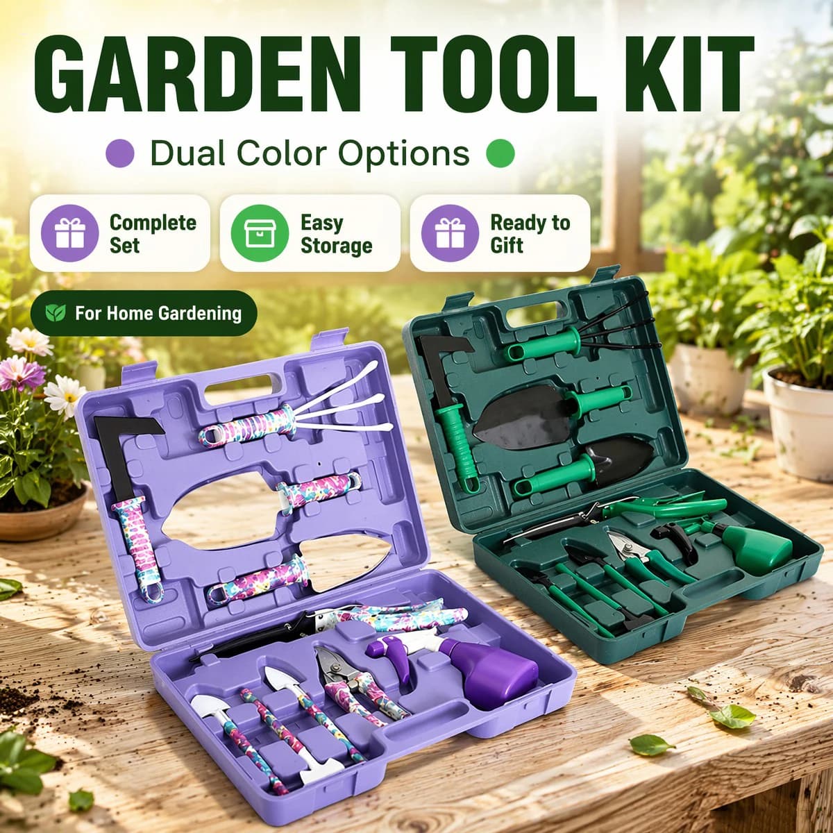 Gardening Tools Set with Carrying Case