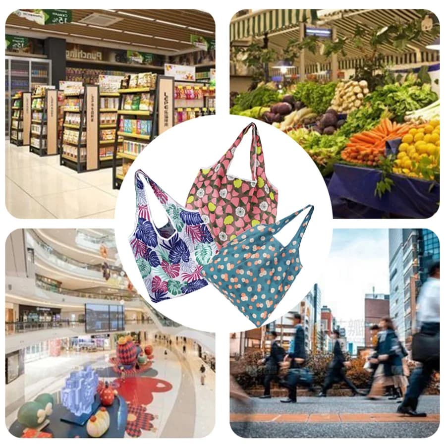 Reusable Shopping Tote Bags Set of 5