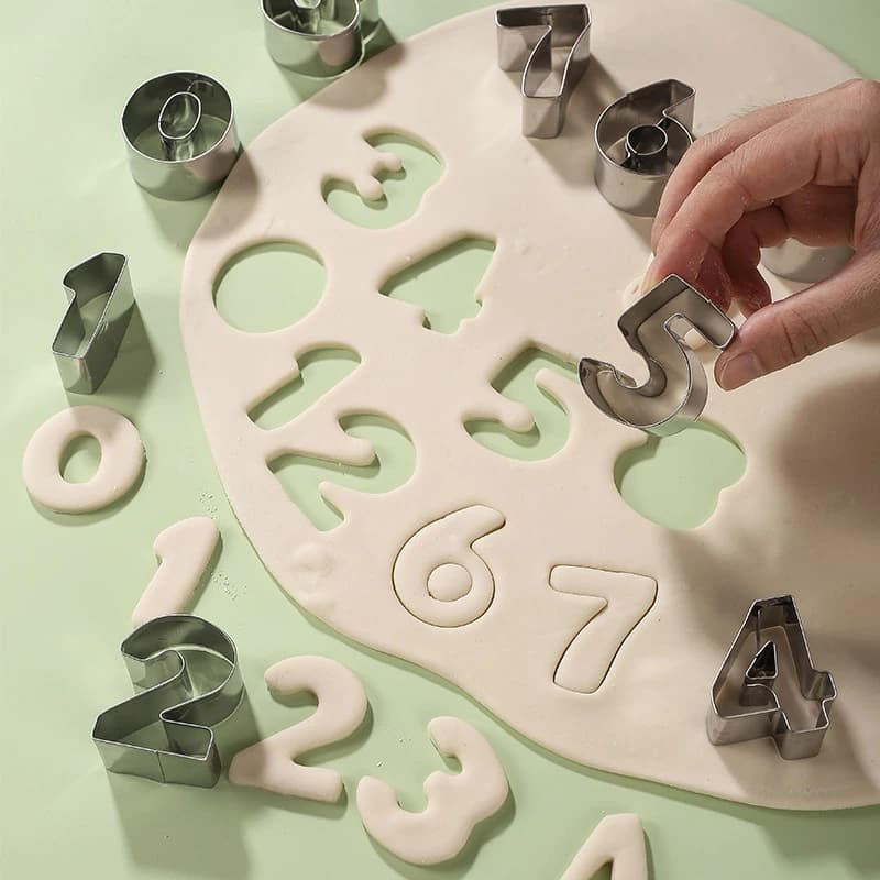 Number Cookie Cutters Set Stainless Steel