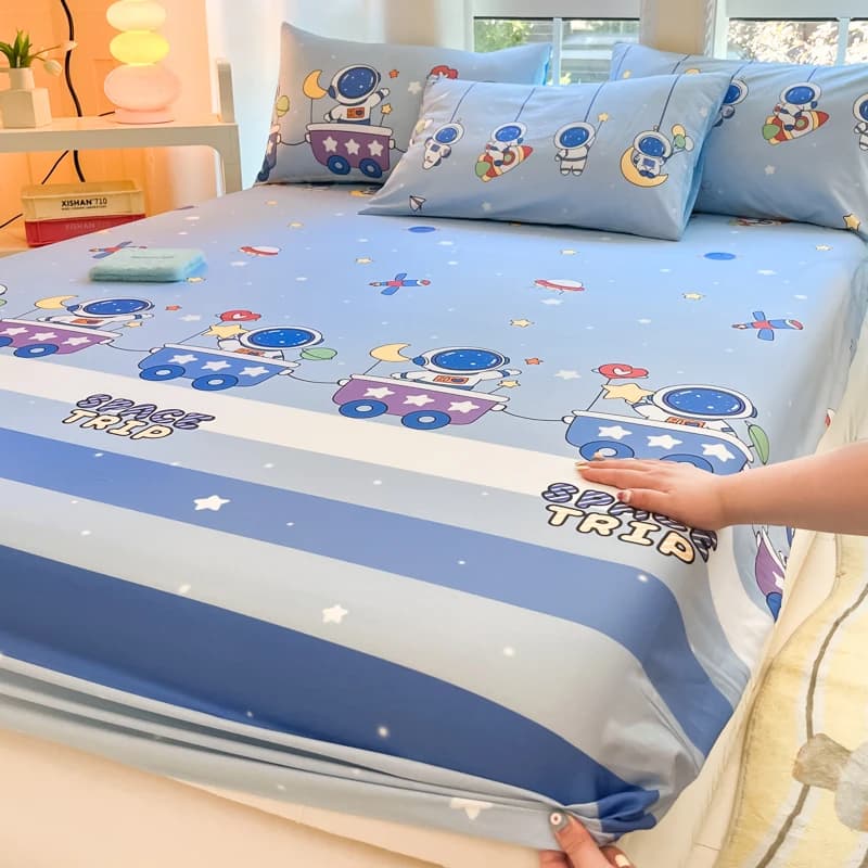 Cotton Fitted Sheet for Kids with Car Print