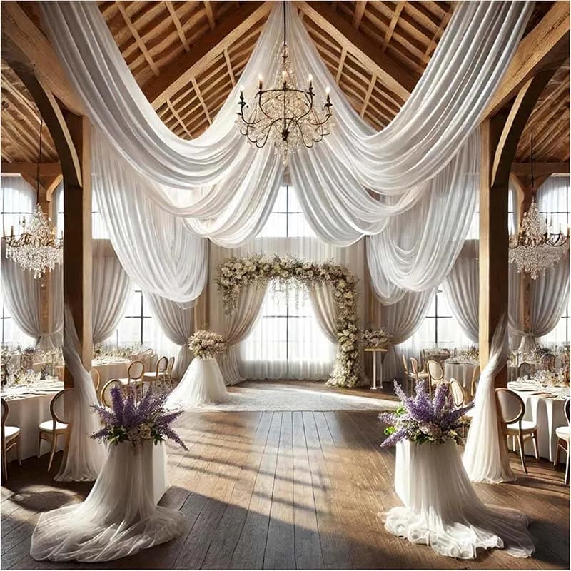 Sheer Chiffon Ceiling Drape Panel