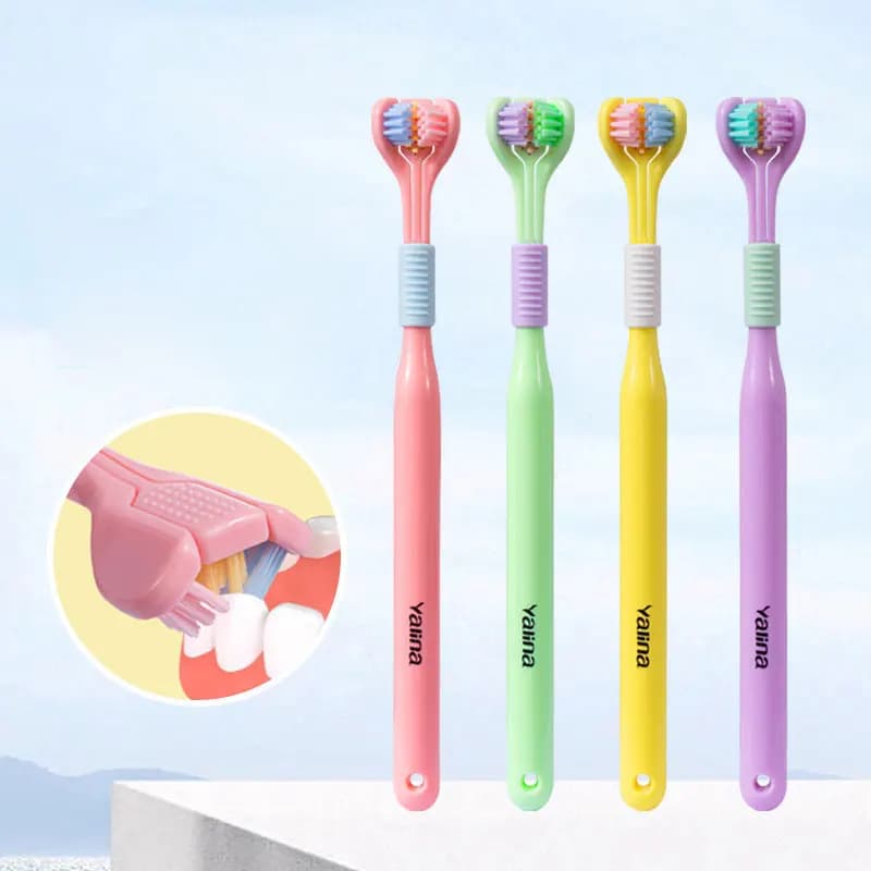 Three-Sided Soft Bristle Toothbrush