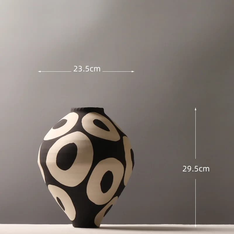 Ceramic Vase With Geometric Circles Design