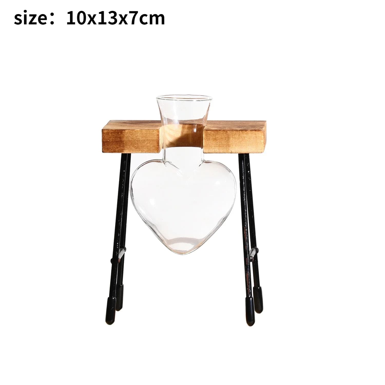 Wooden Frame Glass Hydroponic Vase