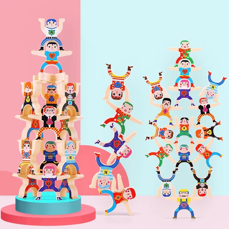 Montessori Balance Board Stacking Blocks