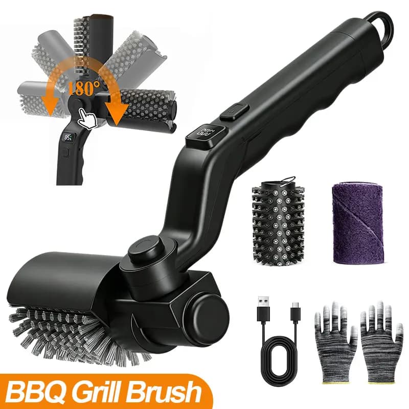 Electric Grill Brush With 180° Adjustable Head
