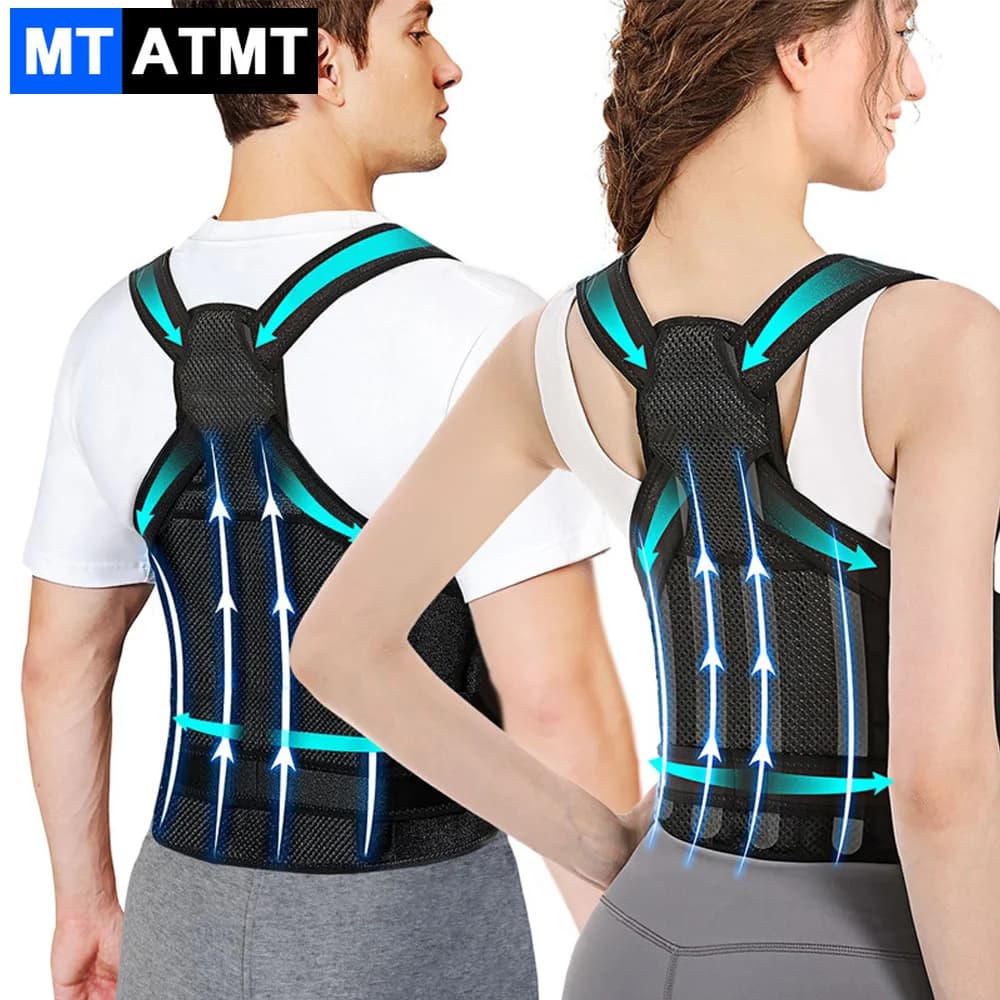Posture Corrector for Women Men, Brace for Upper and Lower Back Pain Relief, Adjustable Fully Back Support Improve Back Posture