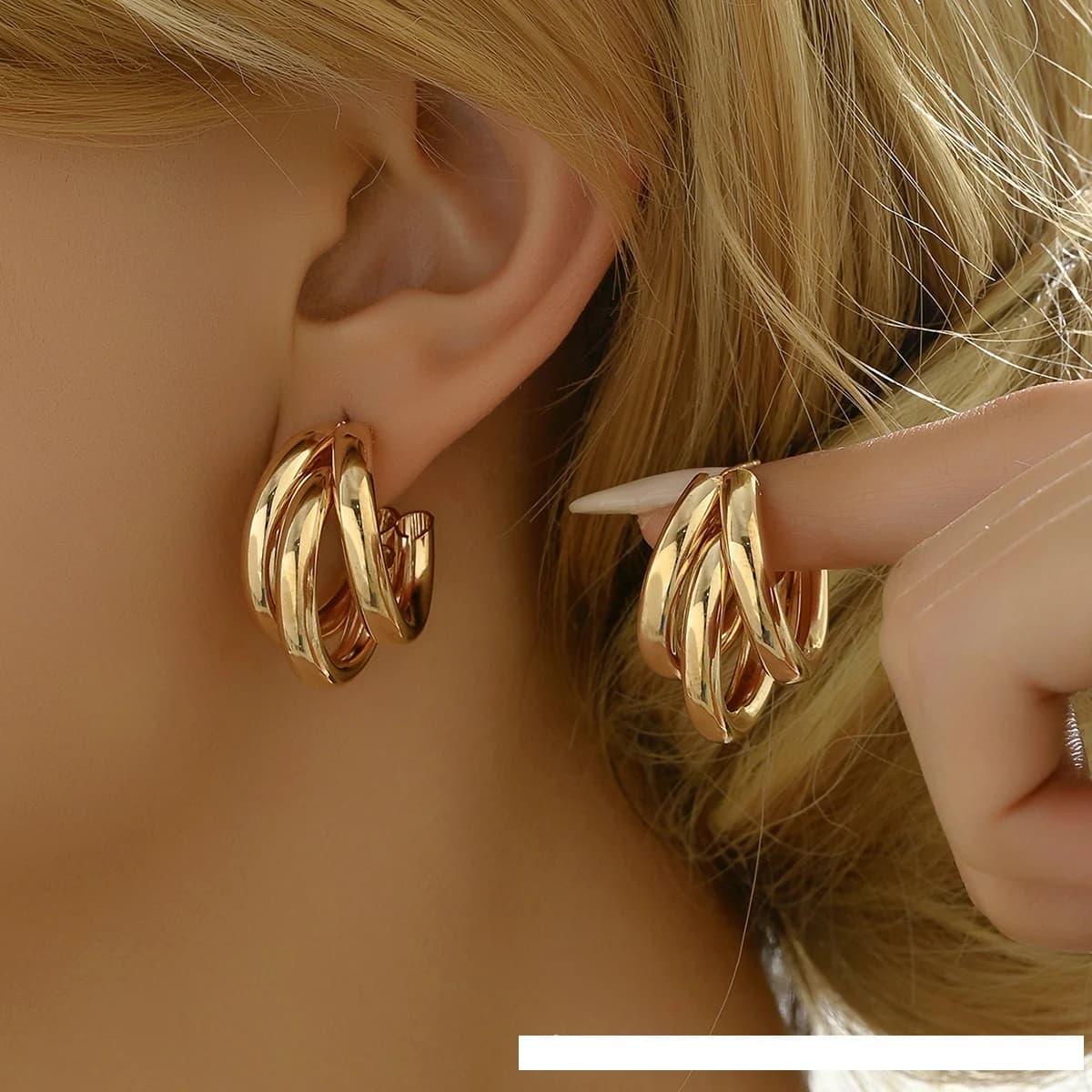 Gold Circled Hoop Earring