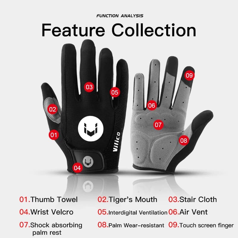Touchscreen Cycling Gloves for Road and Mountain Bikes