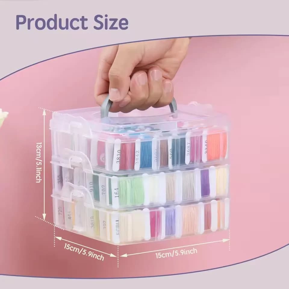 150-Color Embroidery Floss Set with Storage Box