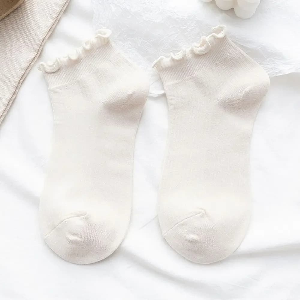 Women's Cotton Frilly Ruffle Ankle Socks