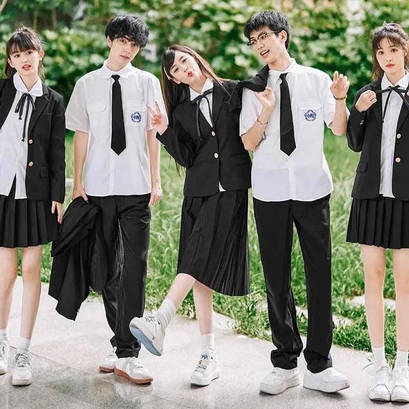 White JK School Uniform Shirt Set