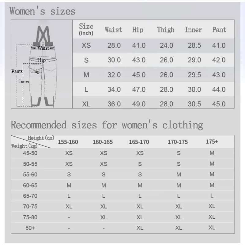 Women's Windproof Waterproof Snow Pants