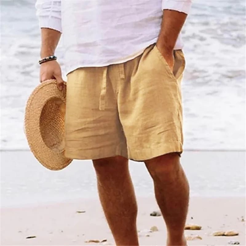 Men's Cotton Linen Capri Shorts
