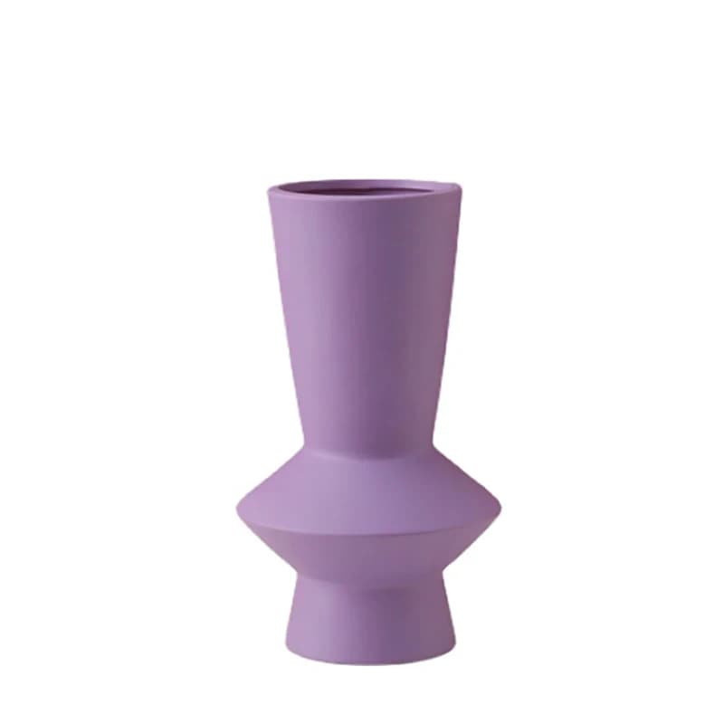 Ceramic Vase Minimalist Solid Color Flowers