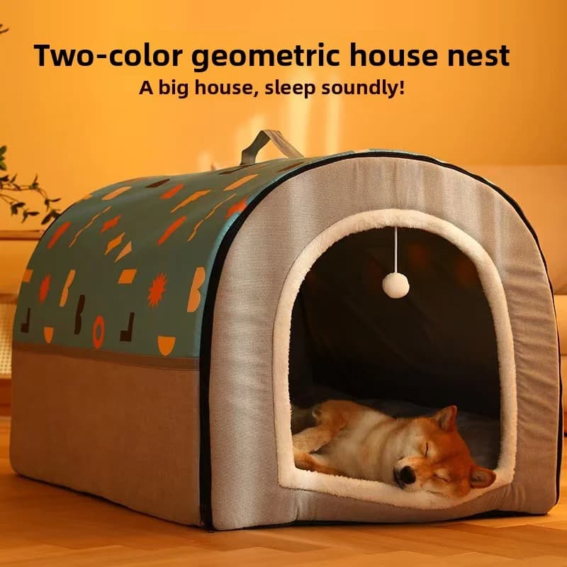 Large Dog Kennel Winter Warm Washable Pet Shelter