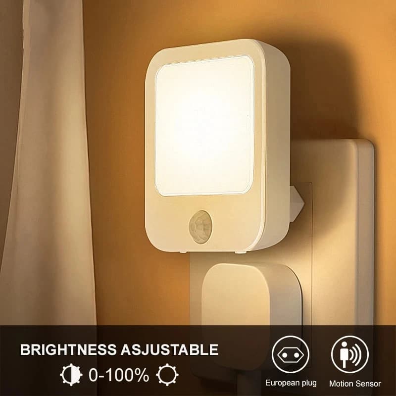 Night Light Motion Sensor LED Light EU/US Plug Lamps Children'S Night Light Wireless Night Lamp For Bedside Table Bedroom Nigh