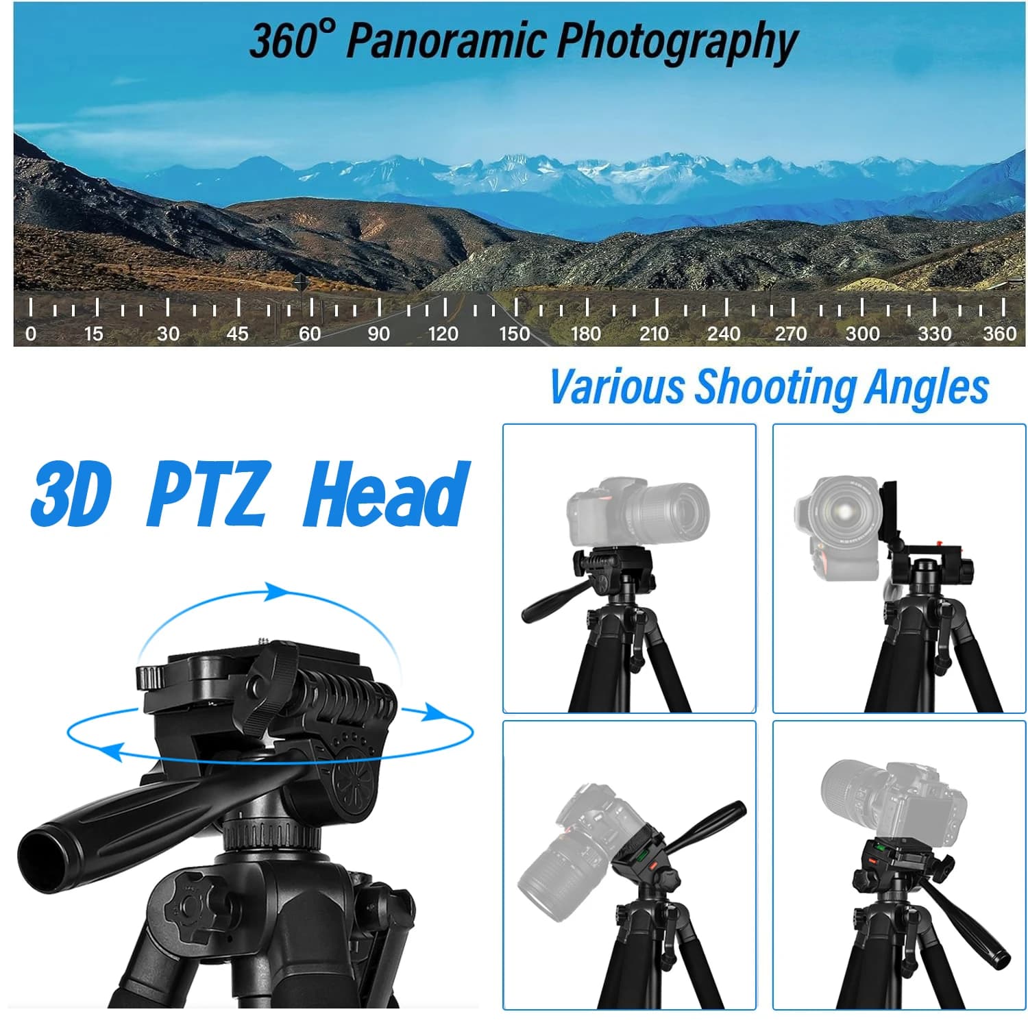 Heavy Duty Camera Tripod With Phone Holder